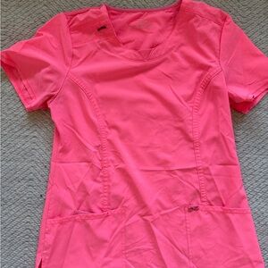 Bright Pink Scrub Top